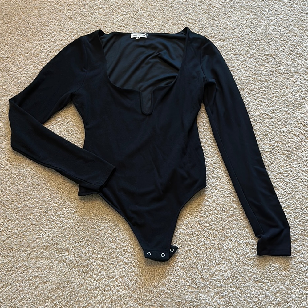Good American long sleeve black bodysuit